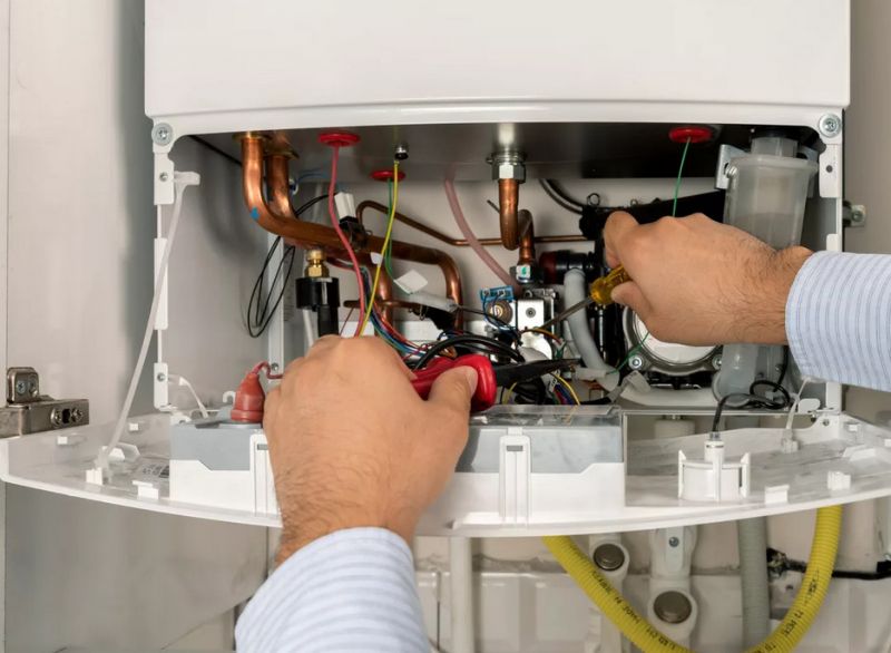 Мужчина проверяет электронику техники